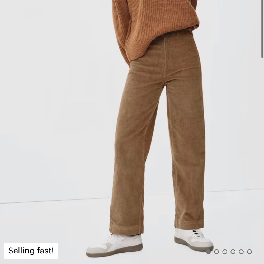 Everlane The Corduroy Wide-Leg Pant in Toasted Coconut Brown